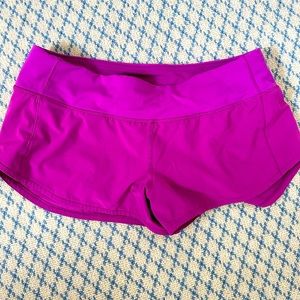Lululemon pink speed up shorts - 2.5 inch low rise! Perfect condition!